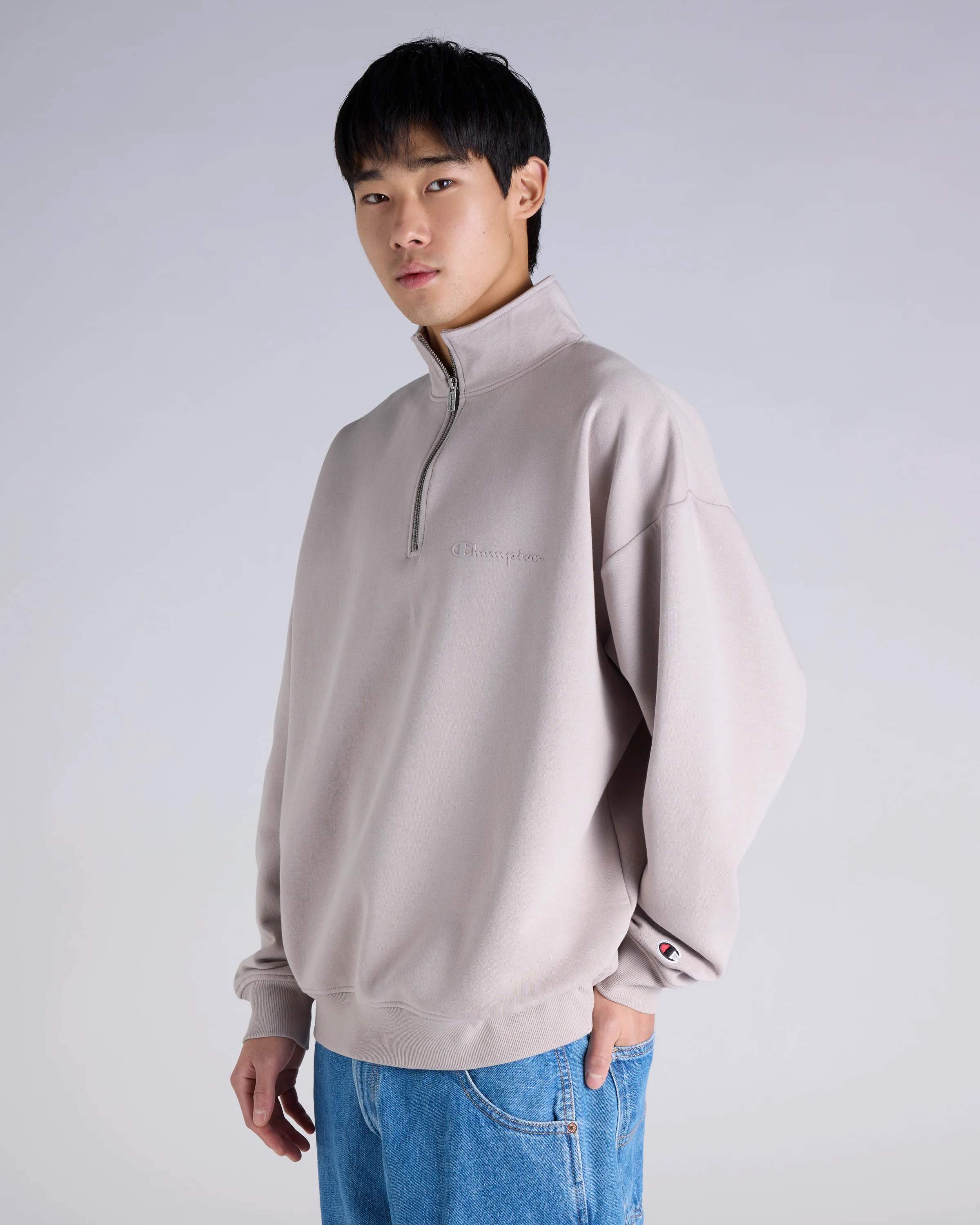 Tonal Qtr Zip Crew - Image 2