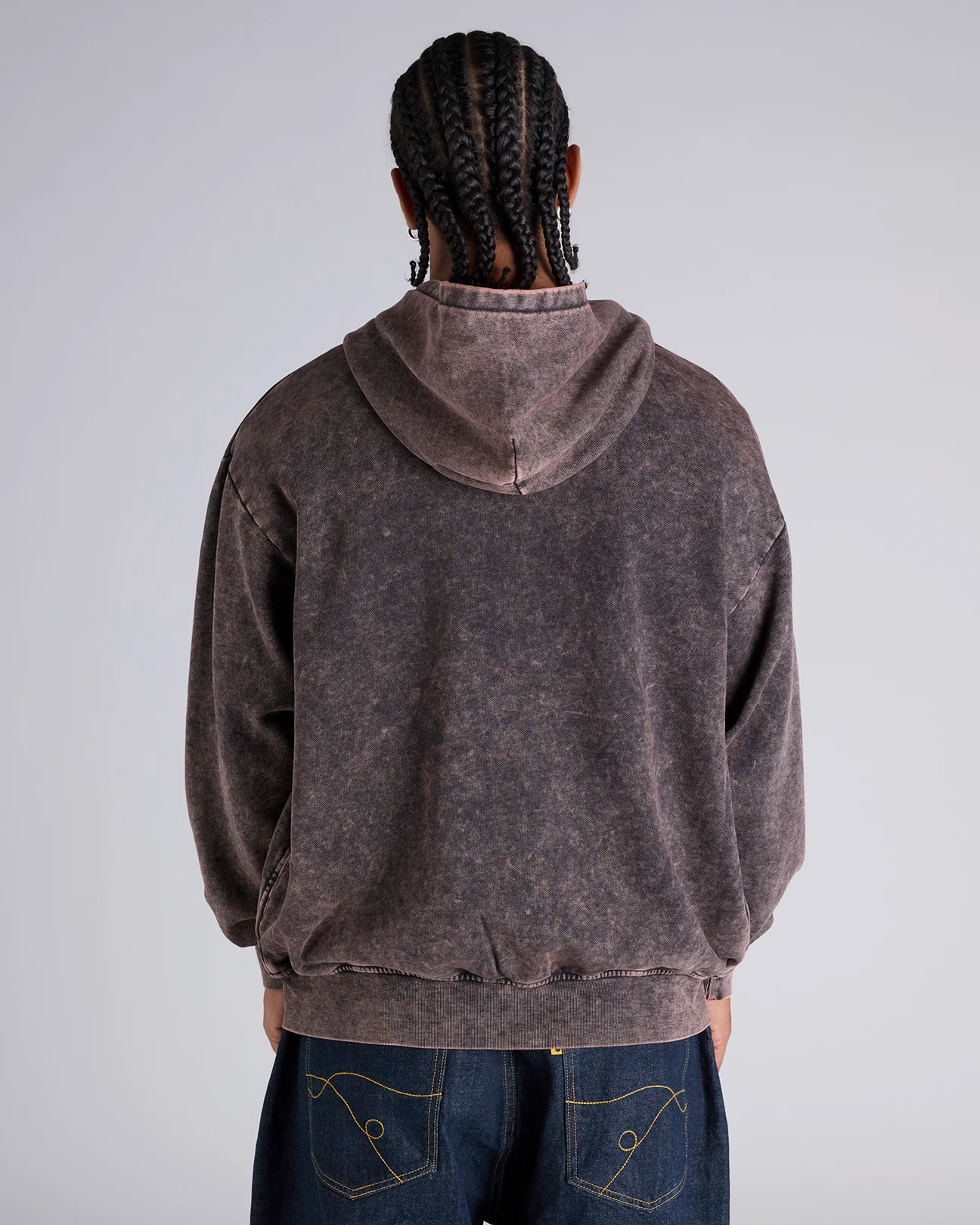 Mineral Wash Zip Through Hoodie - Image 3