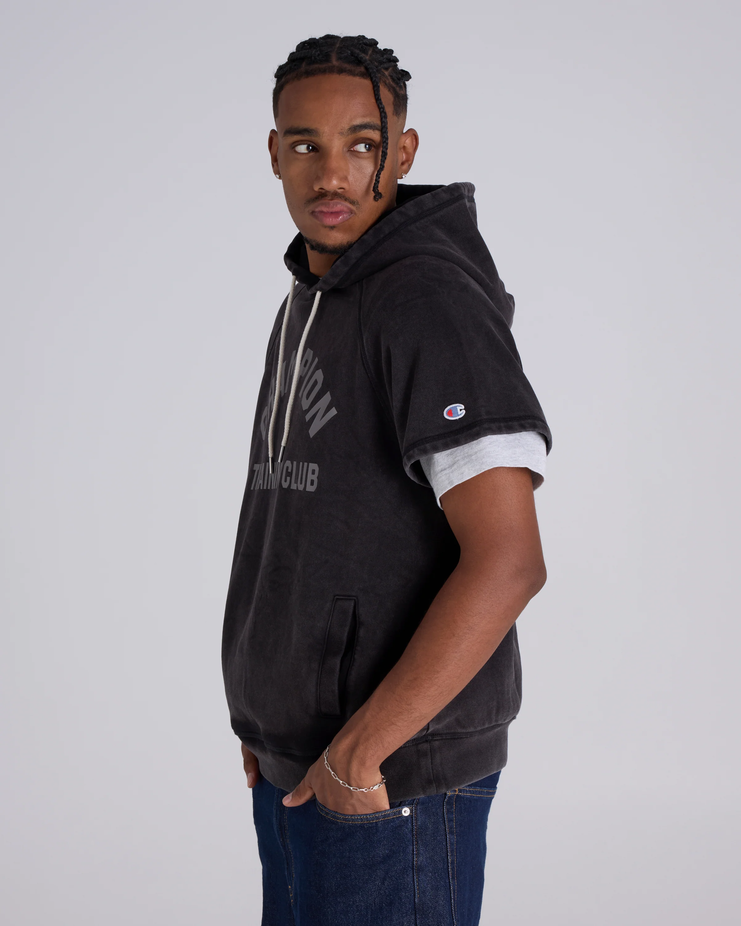 Ring Side Short Sleeve Hoodie - Image 2