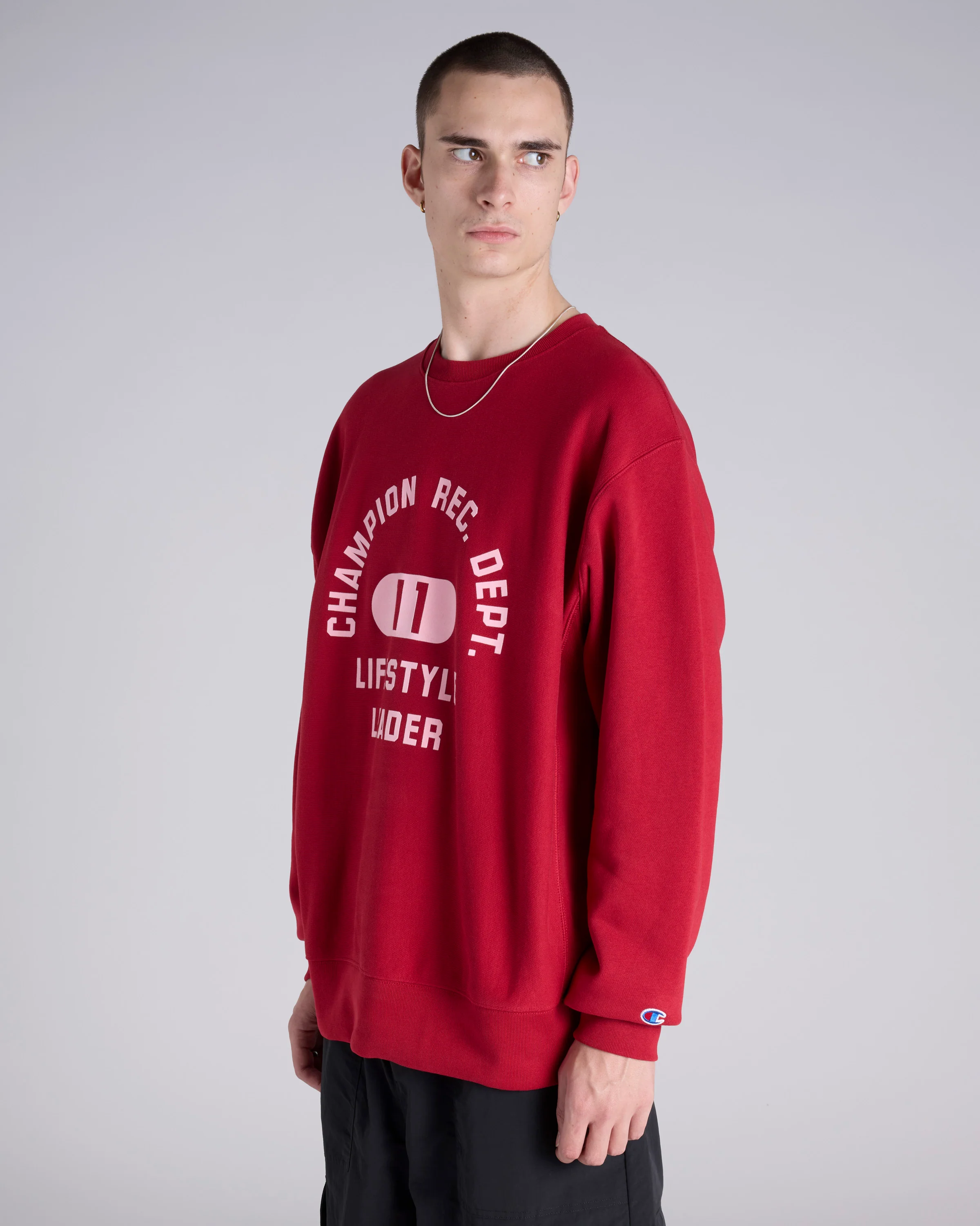 Reverse Weave Flocked Graphic Crew - Image 2